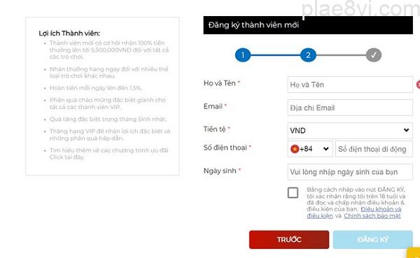 Các bước đăng ký tài khoản Danhbai88